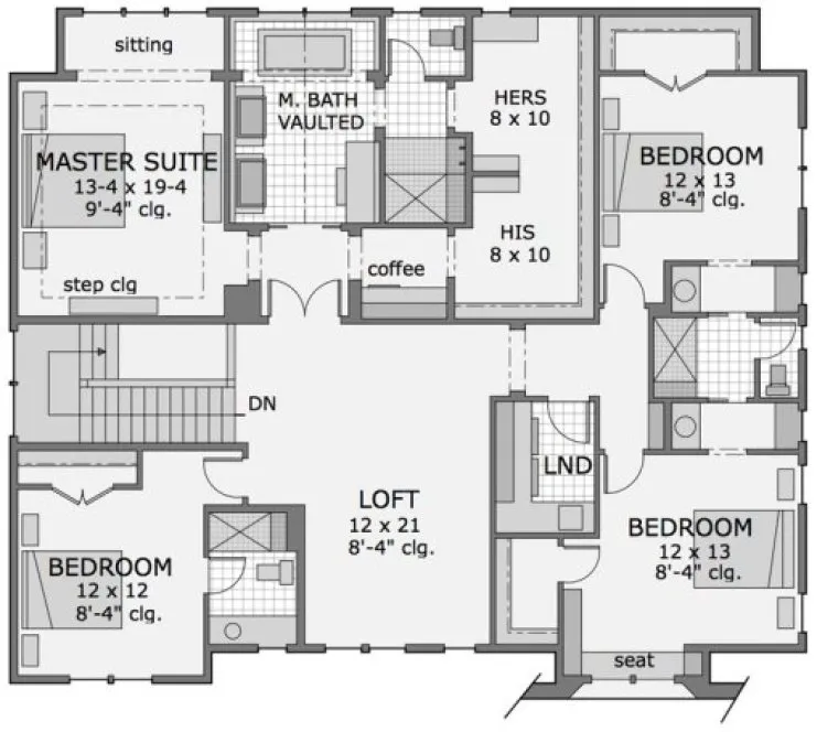 Second Floor Plan for House Plan #283553