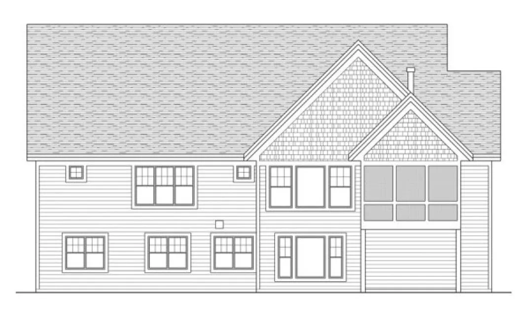 Rear Elevation for House Plan #280234
