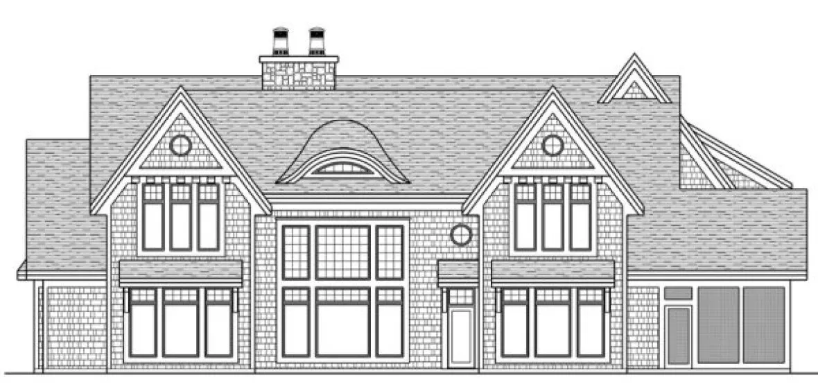 Rear Elevation for House Plan #289374