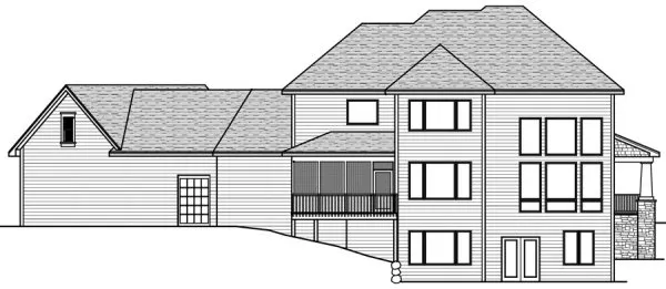 Rear Elevation for House Plan #282564