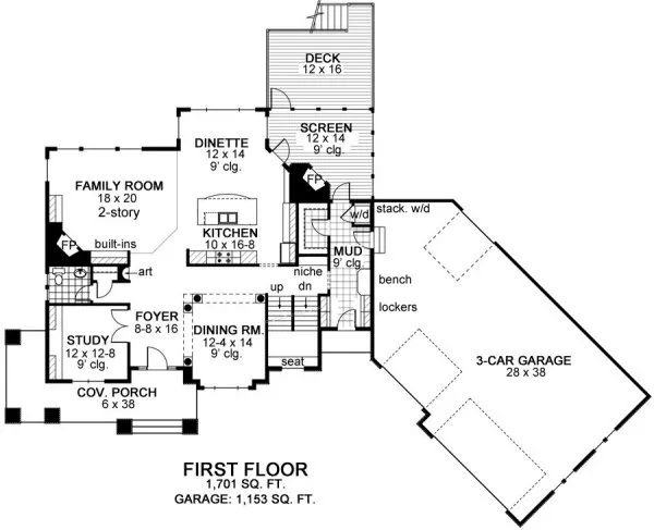 Main Floor Plan for House Plan #282564