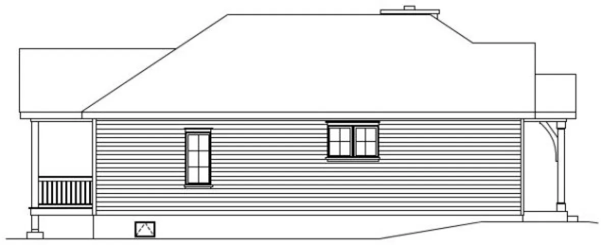 Left Elevation for House Plan #411601