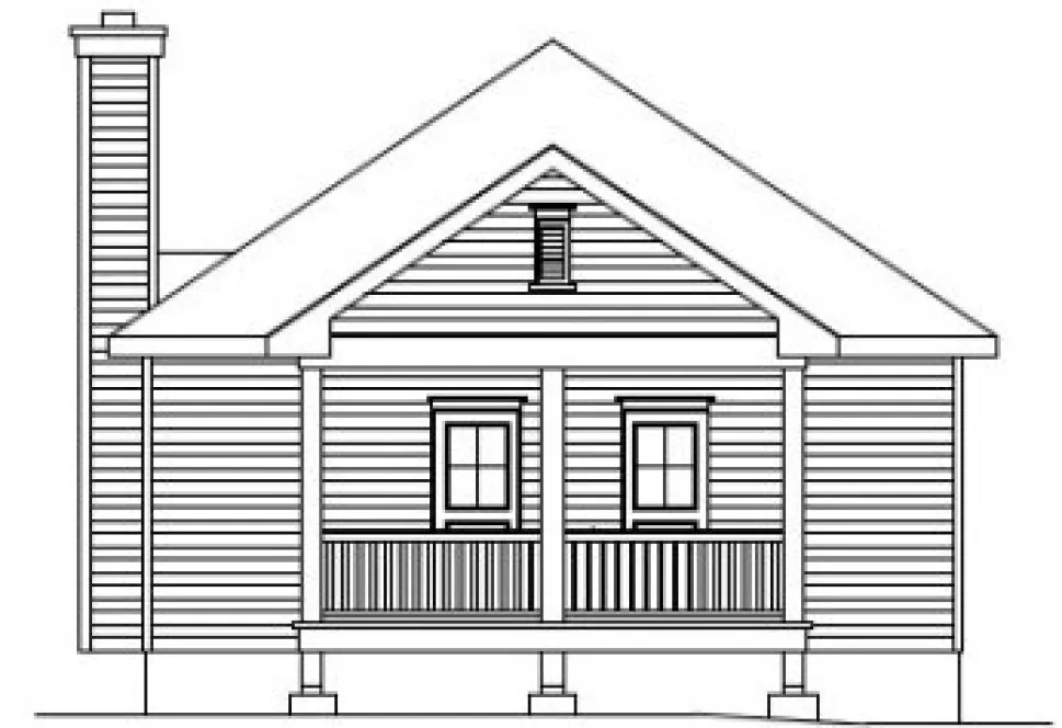 Rear Elevation for House Plan #411601