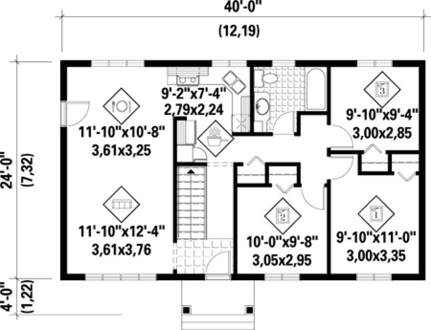 Main Floor Plan for House Plan #170690
