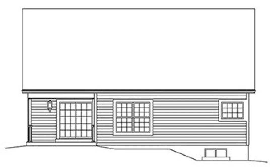 Rear Elevation for House Plan #636631