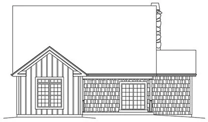 Rear Elevation for House Plan #639461