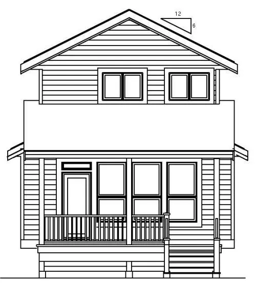 Rear Elevation for House Plan #505161