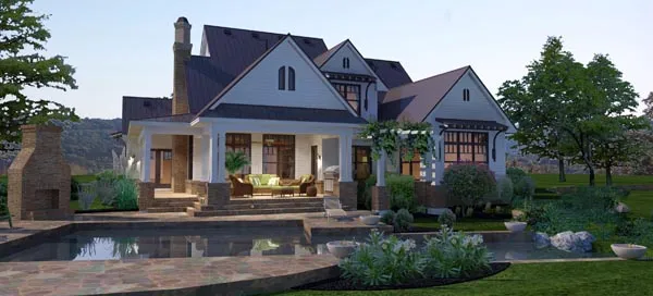 Rear Elevation for House Plan #644892