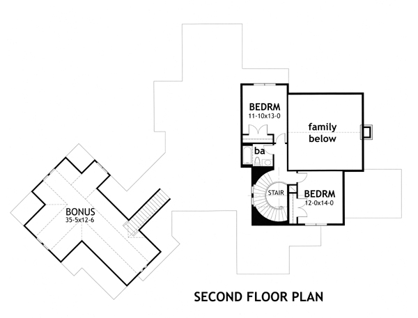 Second Floor Plan for House Plan #644892