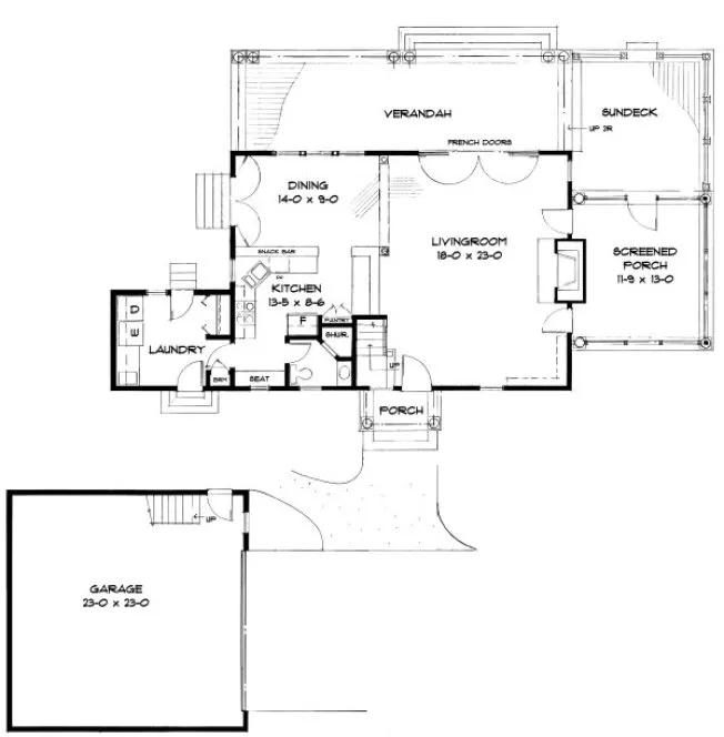 Main Floor Plan for House Plan #682581