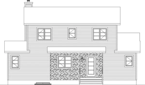 Rear Elevation for House Plan #145693