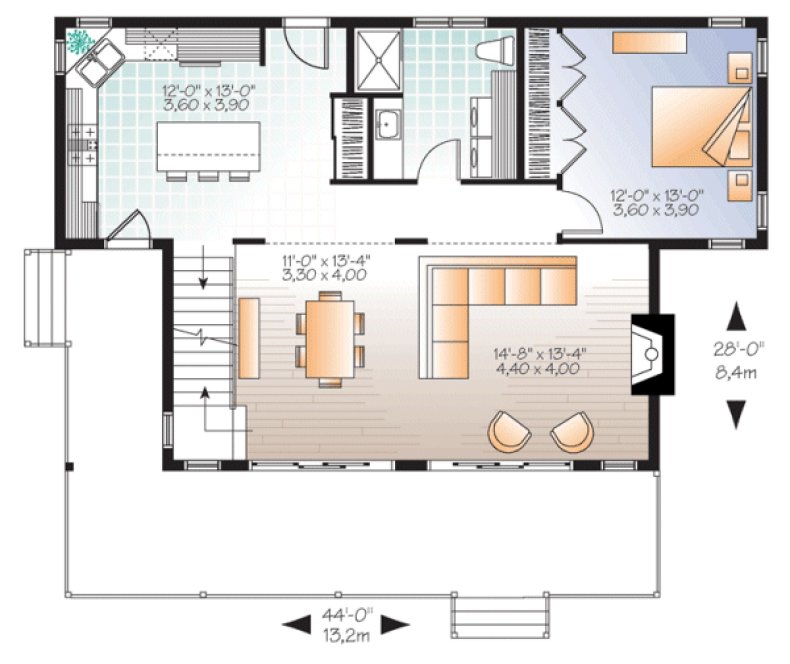 Main Floor Plan for House Plan #145693