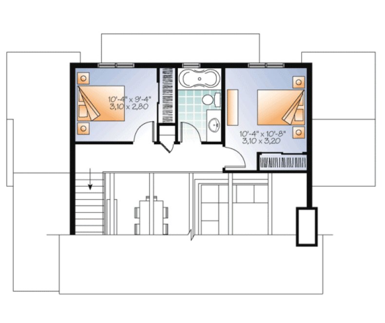 Second Floor Plan for House Plan #145693