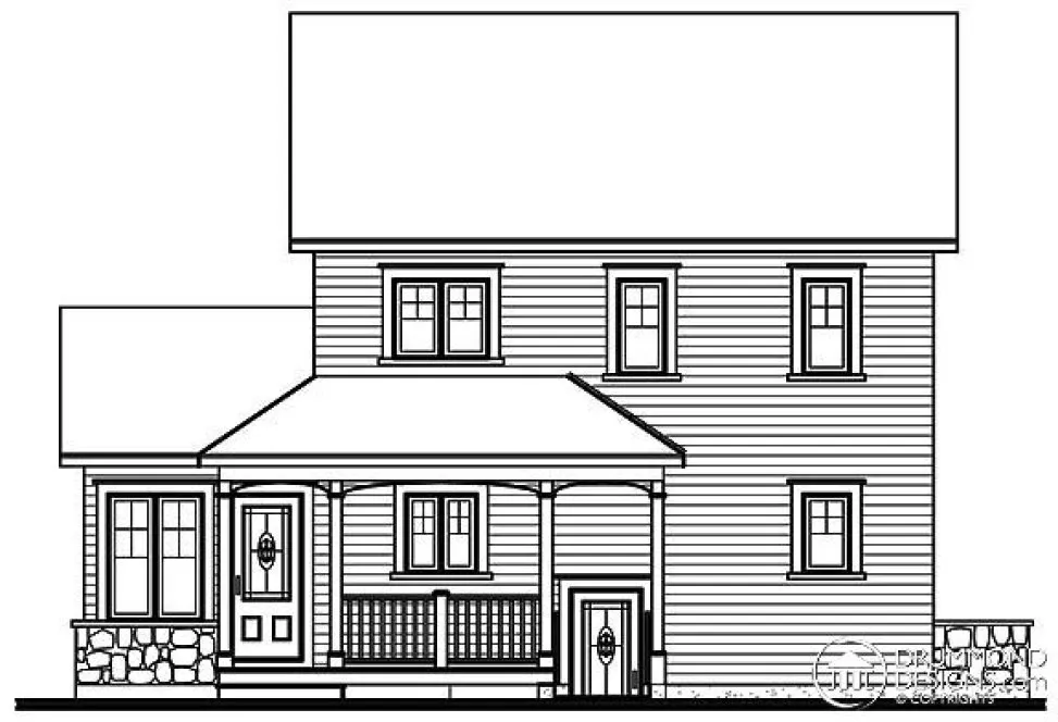 Rear Elevation for House Plan #145172