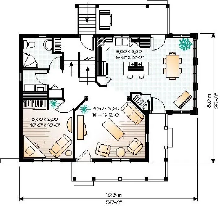 Main Floor Plan for House Plan #145172