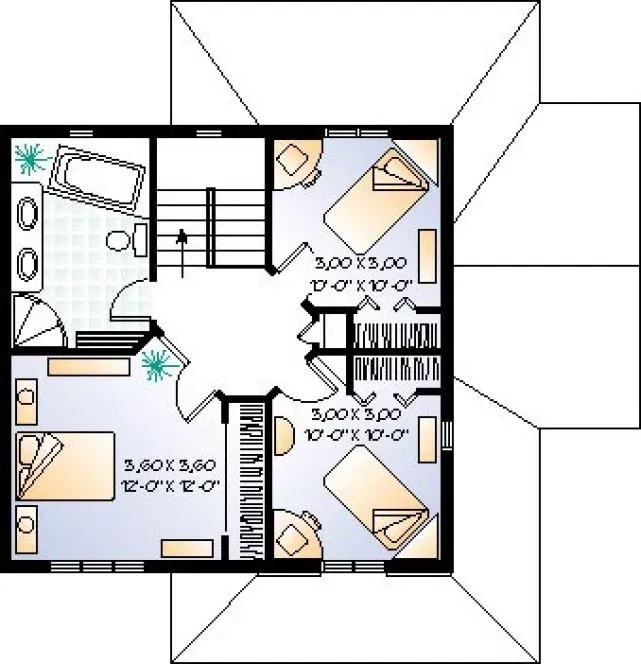 Second Floor Plan for House Plan #145172