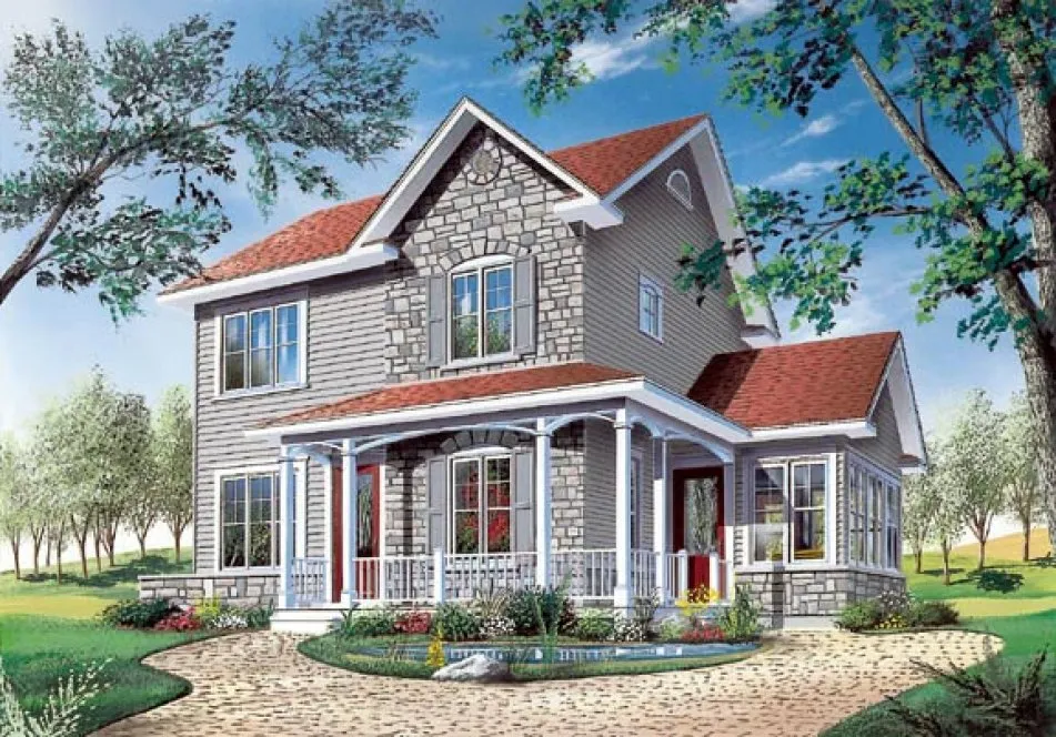 Full Rendering for House Plan #145172