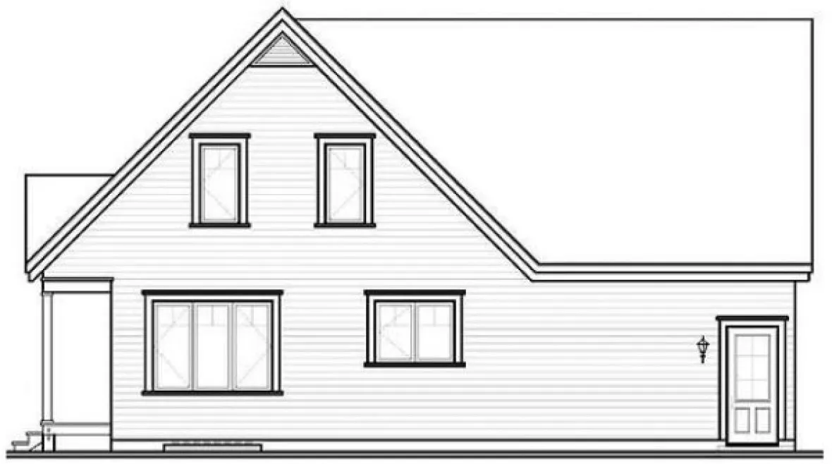 Rear Elevation for House Plan #147862