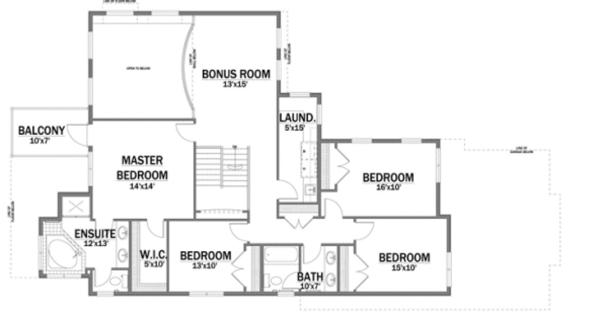 Second Floor Plan for House Plan #556182