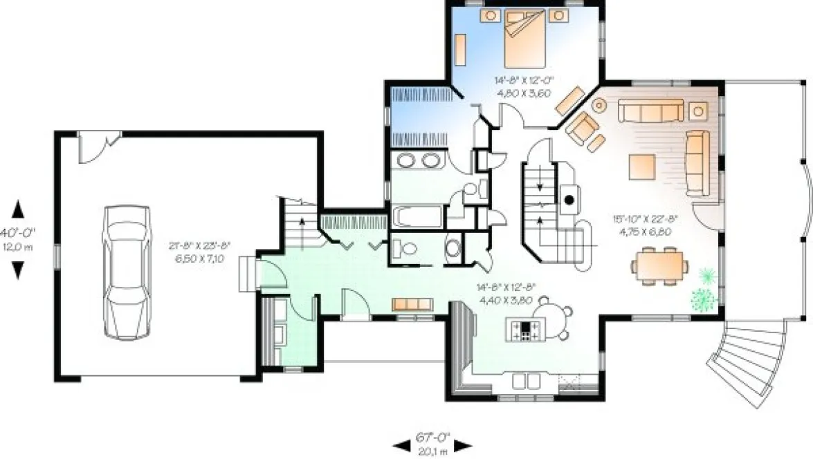 Main Floor Plan for House Plan #141293