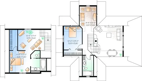 Second Floor Plan for House Plan #141293