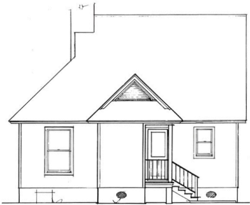 Rear Elevation for House Plan #118280