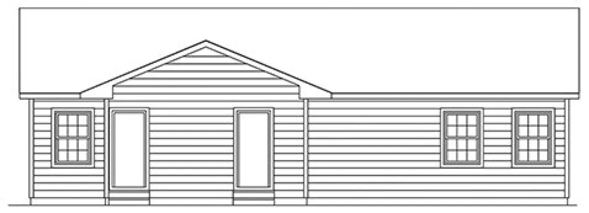 Rear Elevation for House Plan #631285