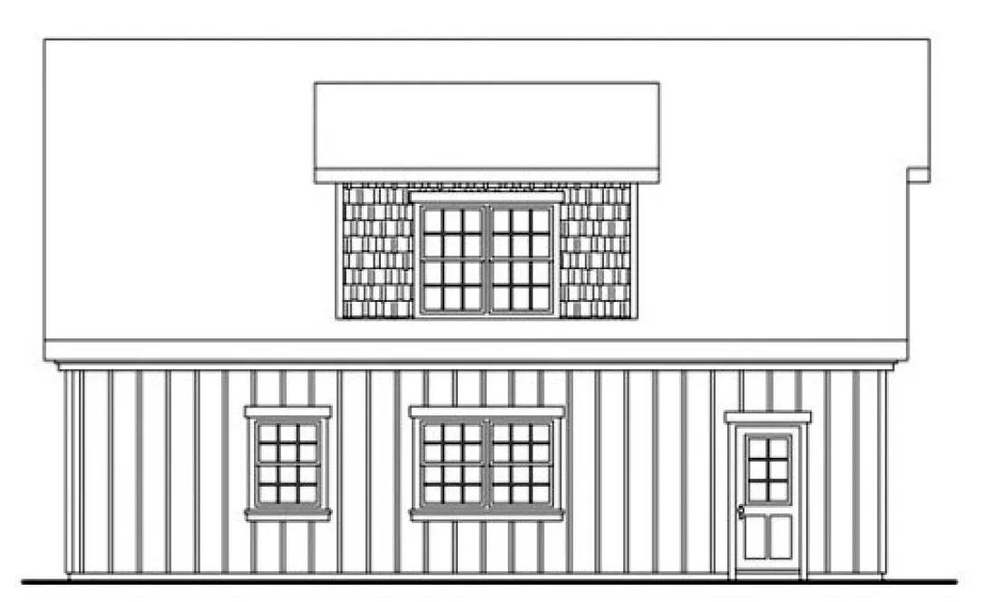 Left Elevation for House Plan #341602