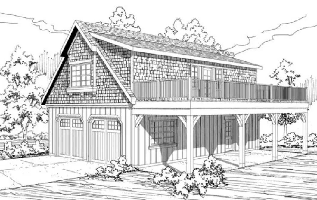 Full Rendering for House Plan #341602