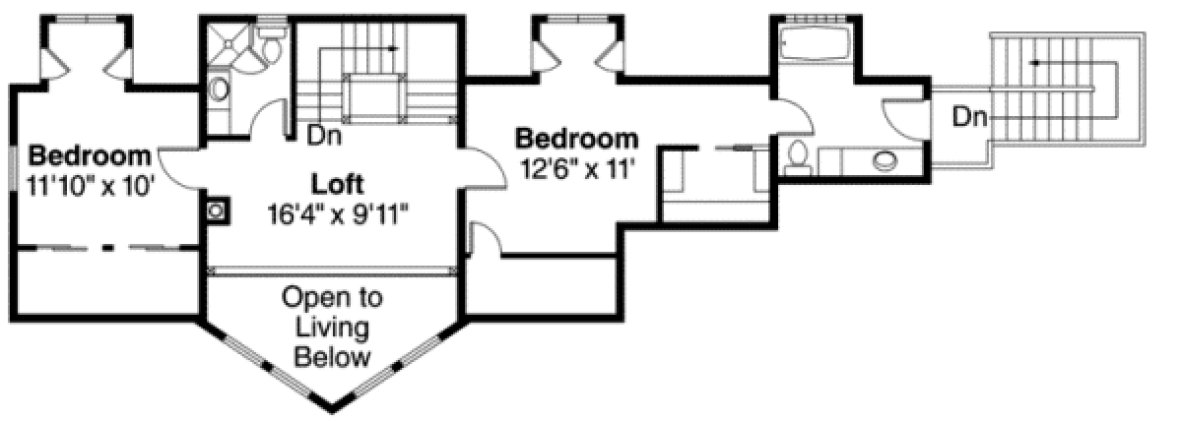 Second Floor Plan for House Plan #340861
