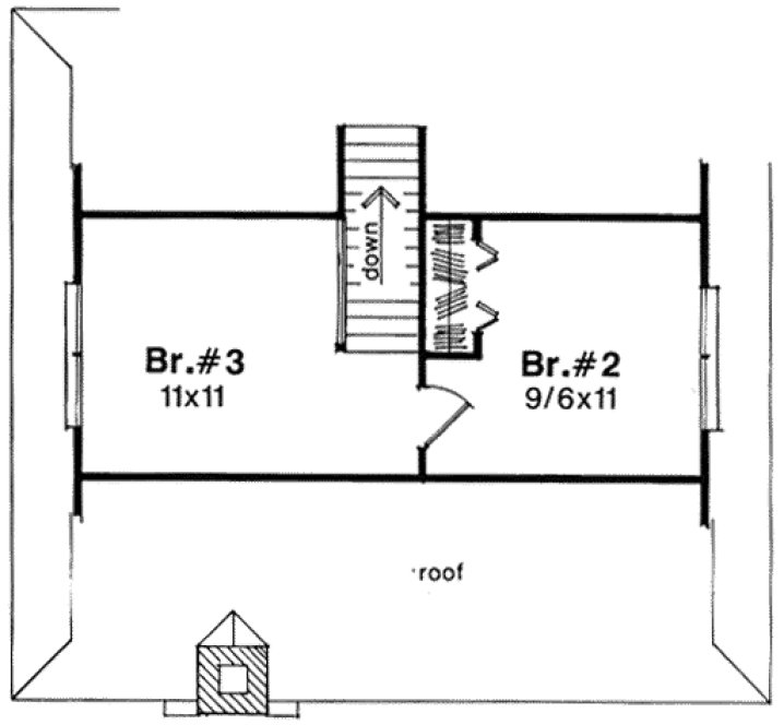 Second Floor Plan for House Plan #118201