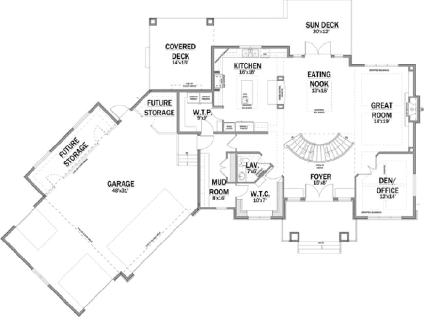 Main Floor Plan for House Plan #550283