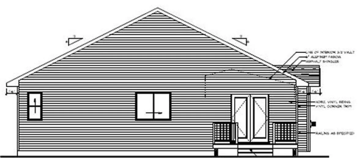 Rear Elevation for House Plan #558041