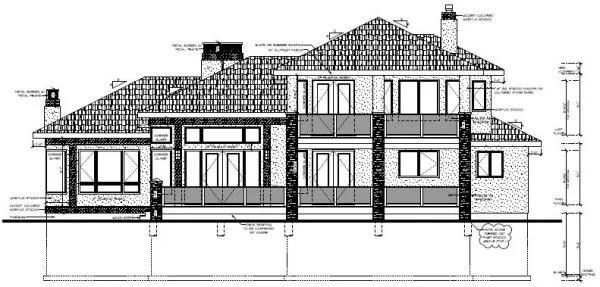 Rear Elevation for House Plan #558354