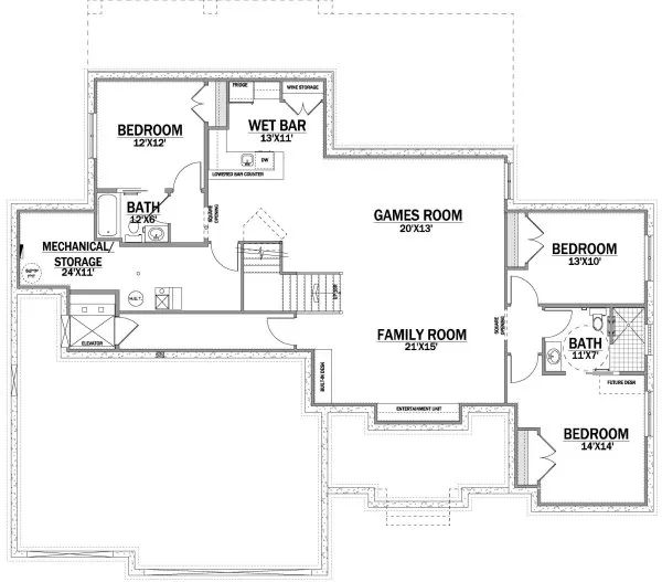 Basement Plan for House Plan #558354