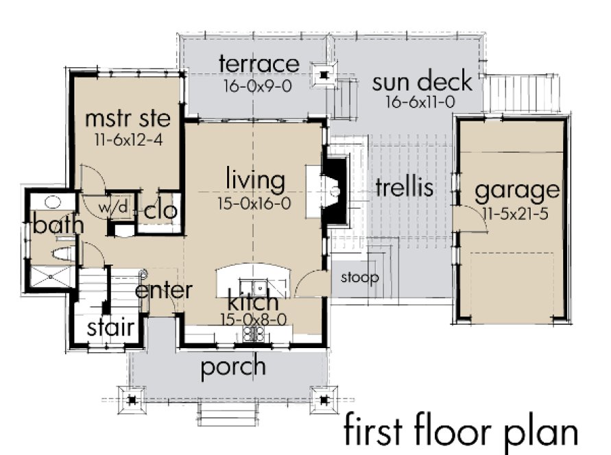 Main Floor Plan for House Plan #640589