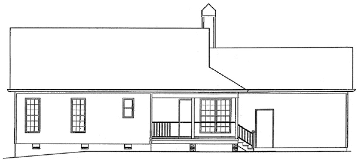 Rear Elevation for House Plan #113521