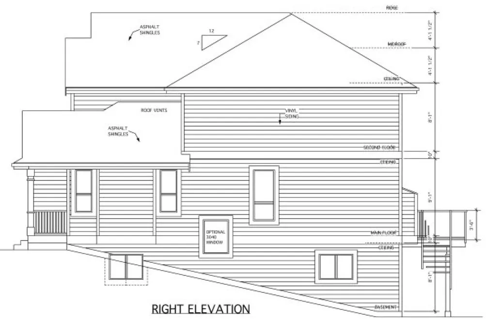 Right Elevation for House Plan #502033