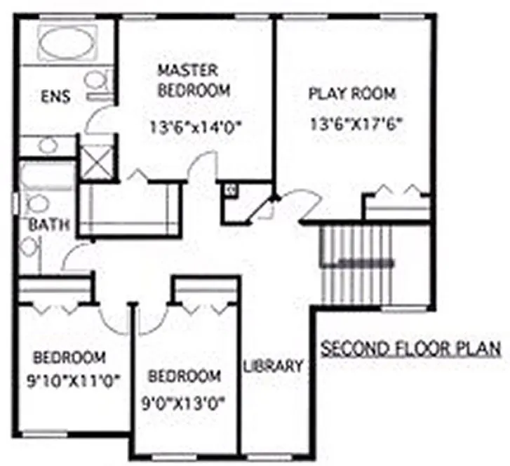 Second Floor Plan for House Plan #502033