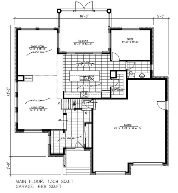Main Floor Plan for House Plan #429952