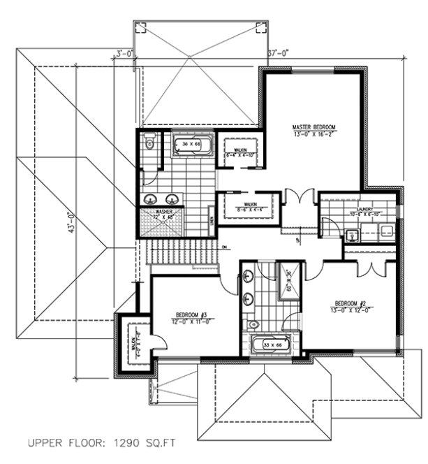 Second Floor Plan for House Plan #429952
