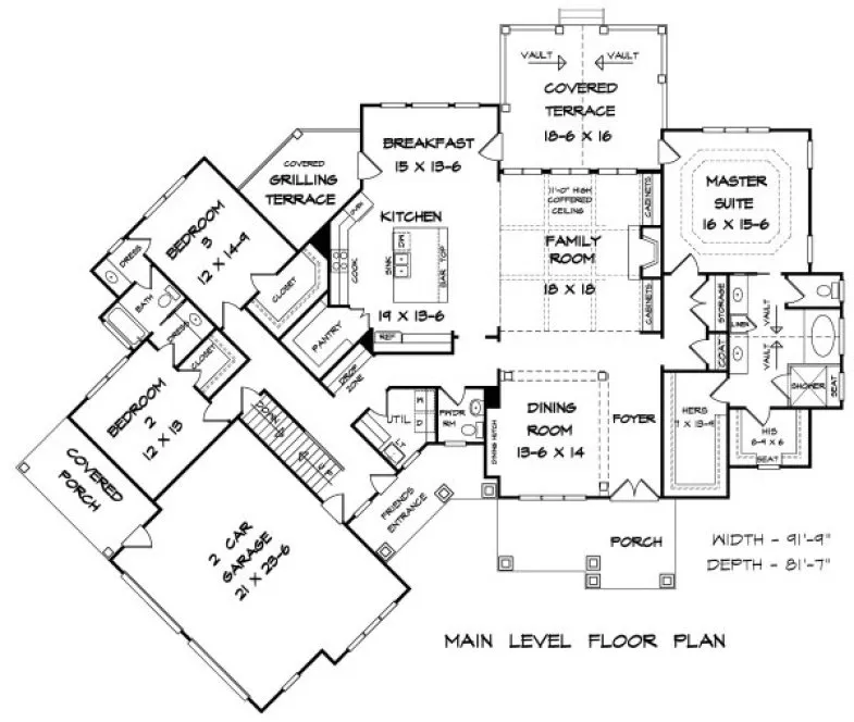 Main Floor Plan for House Plan #718182