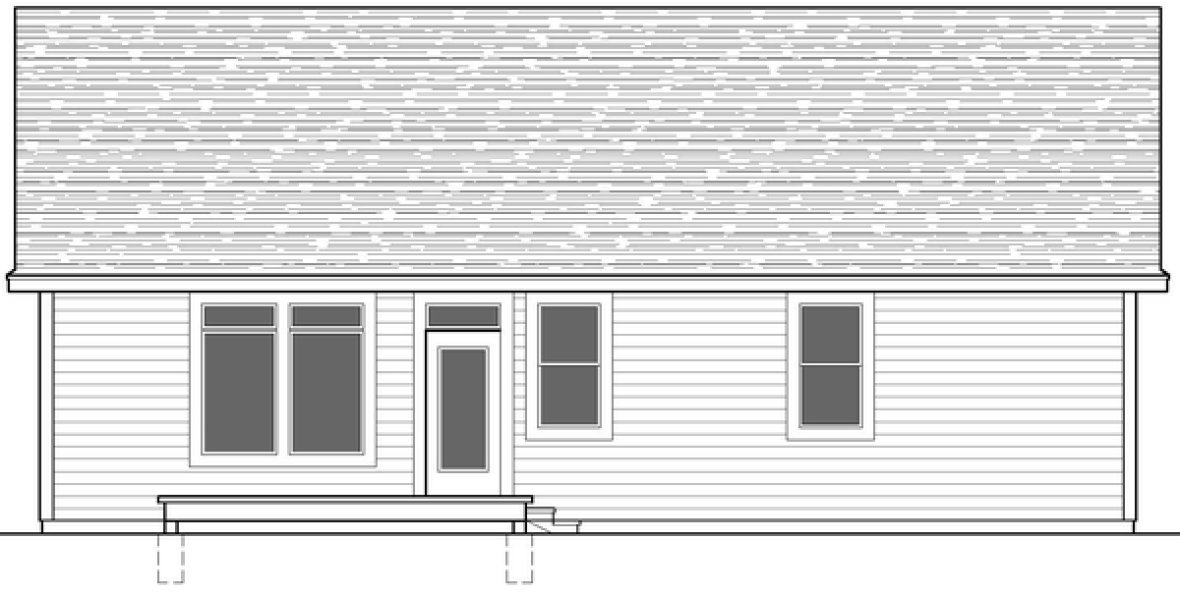 Rear Elevation for House Plan #805751
