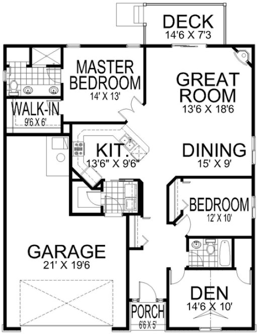 Main Floor Plan for House Plan #805751