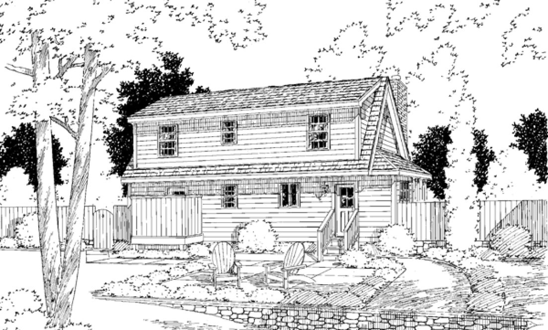 Rear Elevation for House Plan #180651