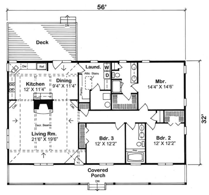 Main Floor Plan for House Plan #182971