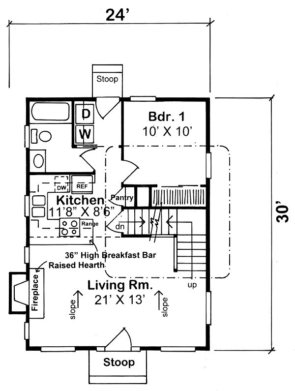 Main Floor Plan for House Plan #180990