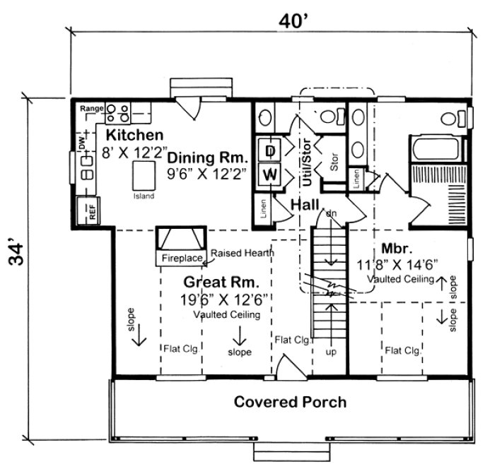 Main Floor Plan for House Plan #181601