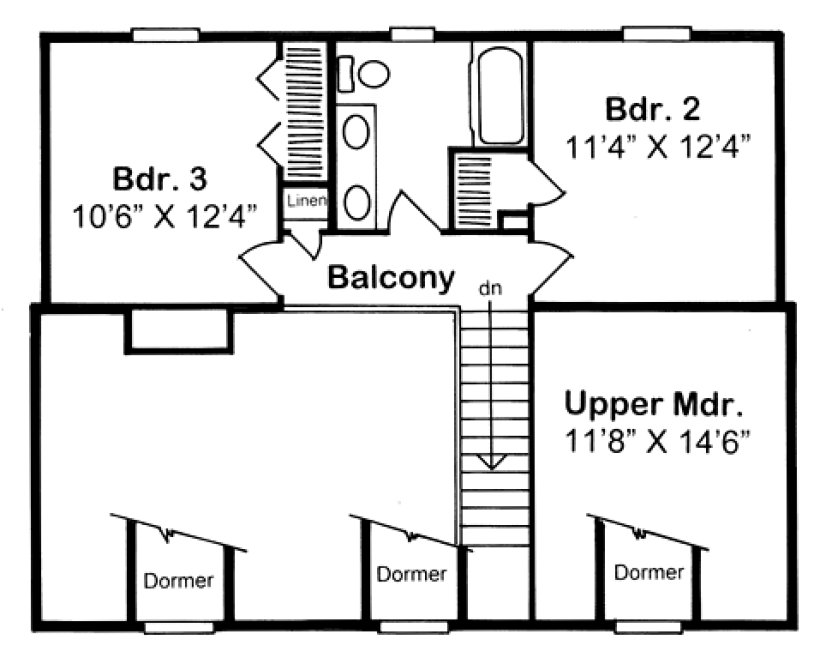 Second Floor Plan for House Plan #181601