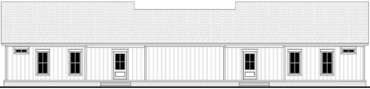 Rear Elevation for House Plan #306902